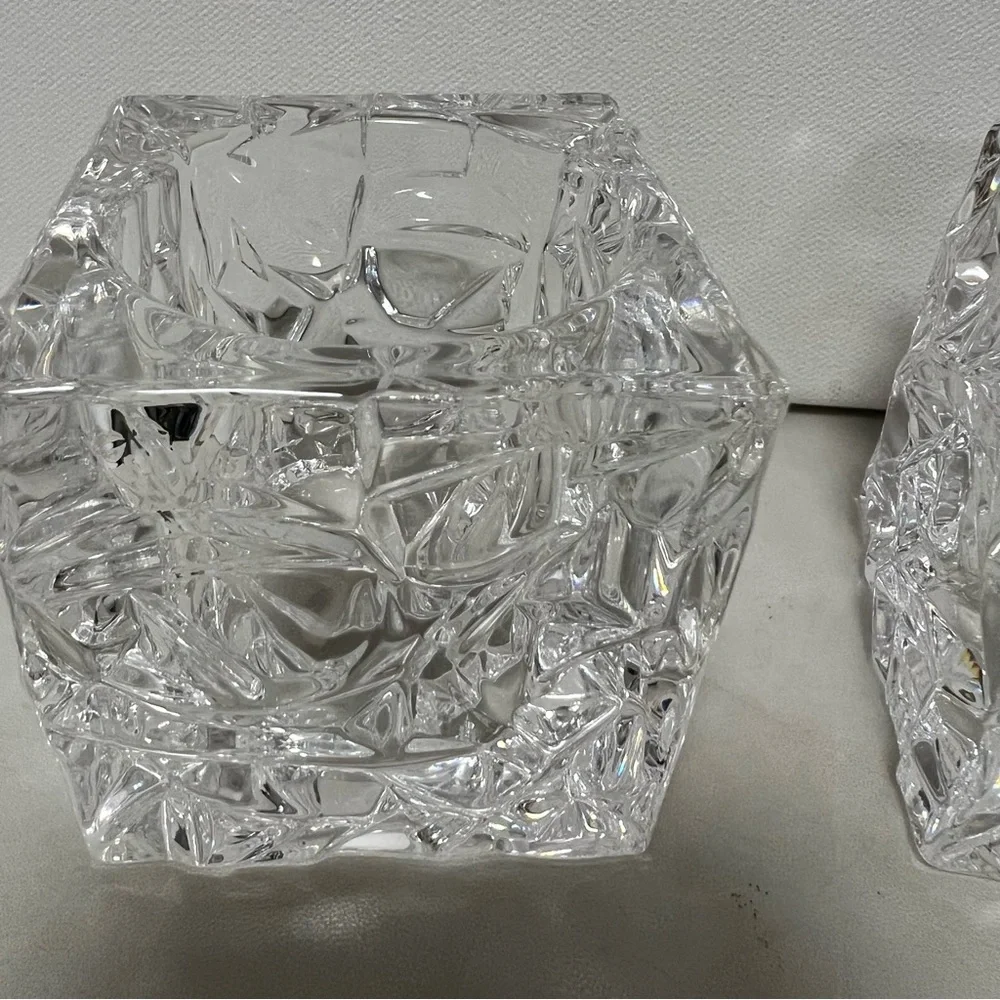 Nachtmann Crystal Candle Holders by Riedel Glassworks 3 inches